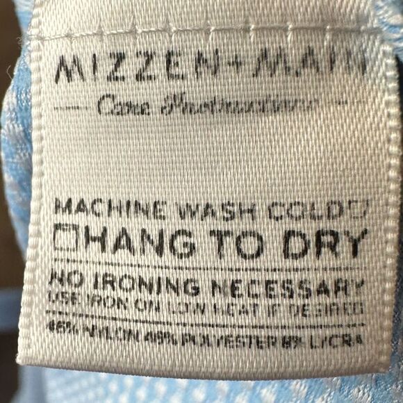 Mizzen+Main Long Sleeve Blue / White Plaid Medium Trim Fit - Picture 7 of 9